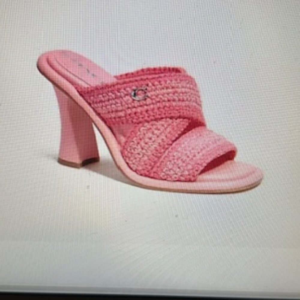 Coach Flower Pink Quintin Crochet Yarn Upper Sandal - Picture 12 of 13